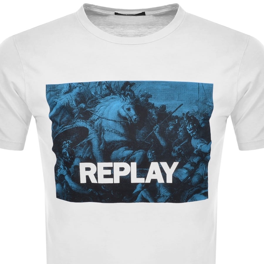 Alternative Image for ProductReplay Logo Crew Neck T Shirt White2